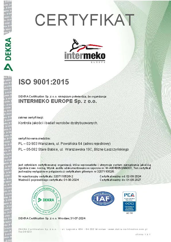 We have obtained ISO9001 certification